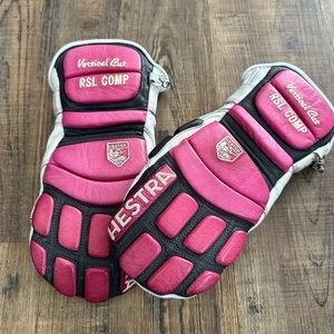 Hestra Pink Leather Race Mitts